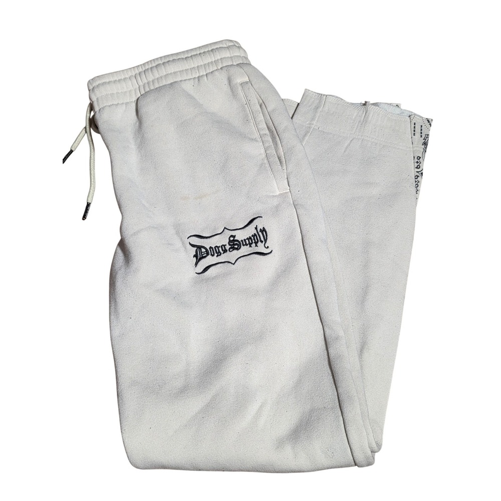 Dogg Supply Snoop Dogg Men Sweatpants Cream Paisley Bandana Logo Joggers Large
